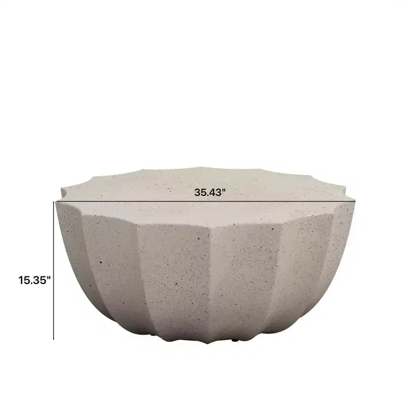 Tavolino da caffè rotondo da esterno da 35 pollici, design moderno ed elegante, impermeabile e senza necessità di montaggio, tavolo da caffè per patio e giardino