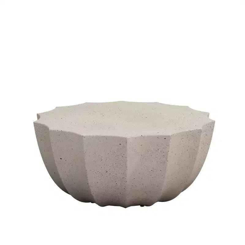 Tavolino da caffè rotondo da esterno da 35 pollici, design moderno ed elegante, impermeabile e senza necessità di montaggio, tavolo da caffè per patio e giardino