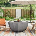 Tavolino da caffè rotondo da esterno da 35 pollici, design moderno ed elegante, impermeabile e senza necessità di montaggio, tavolo da caffè per patio e giardino