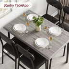 Set Tavolo da Pranzo per 4 Persone, Tavolo da Cucina Rettangolare e Set Accent Dinette, Set Mobili da Sala da Pranzo Moderni in Legno, per Cucina, Casa