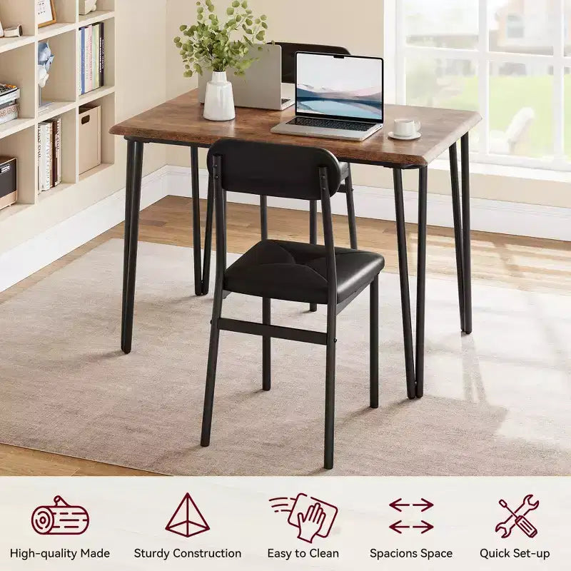 Set Tavolo da Pranzo per 4 Persone, Tavolo da Cucina Rettangolare e Set Accent Dinette, Set Mobili da Sala da Pranzo Moderni in Legno, per Cucina, Casa