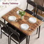 Set Tavolo da Pranzo per 4 Persone, Tavolo da Cucina Rettangolare e Set Accent Dinette, Set Mobili da Sala da Pranzo Moderni in Legno, per Cucina, Casa