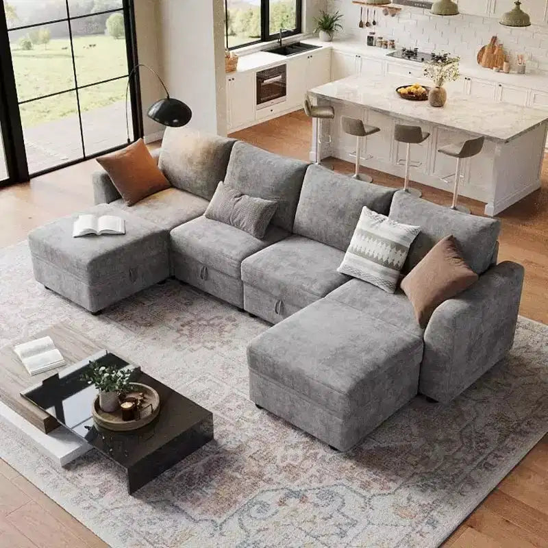 Divano componibile Acekool Modular Sectional, Cloud Couch con contenitore per soggiorno