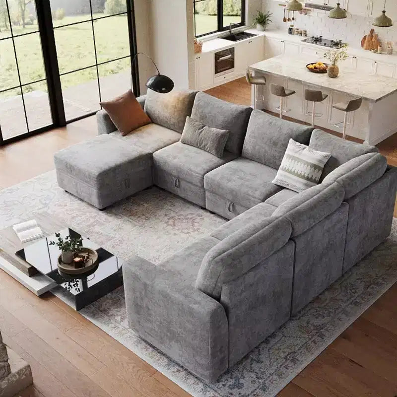 Divano componibile Acekool Modular Sectional, Cloud Couch con contenitore per soggiorno
