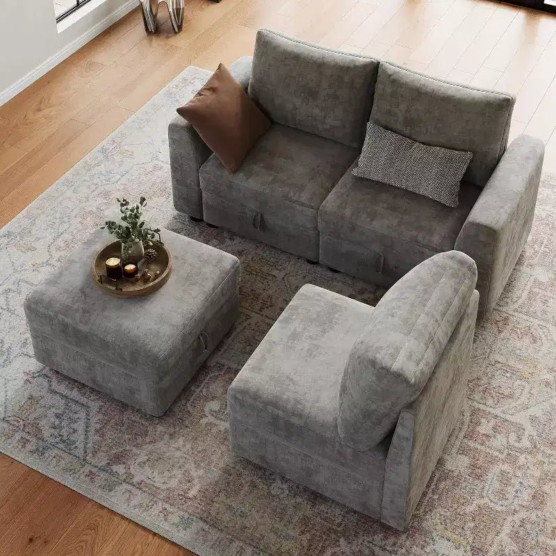 Divano componibile Acekool Modular Sectional, Cloud Couch con contenitore per soggiorno