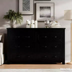 6-Drawer Dresser for Bedroom, Chest of Drawers with Ample Storage, Modern Farmhouse-Style Wooden Dresser for Bedroom, Hallway, Entryway, Closet