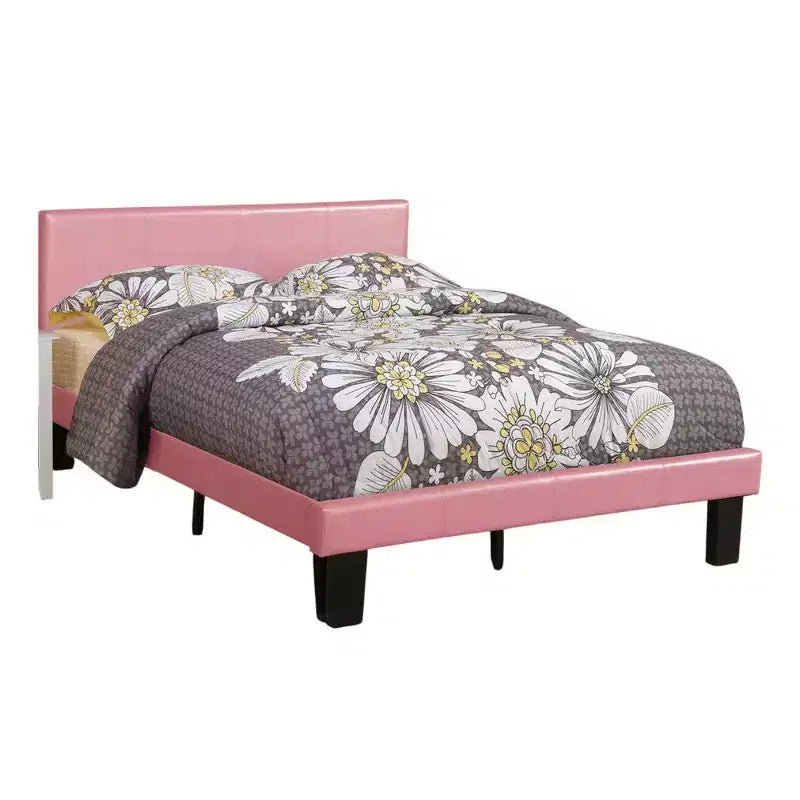 Letto matrimoniale Royal Hampton in legno con rivestimento in similpelle, rosa
