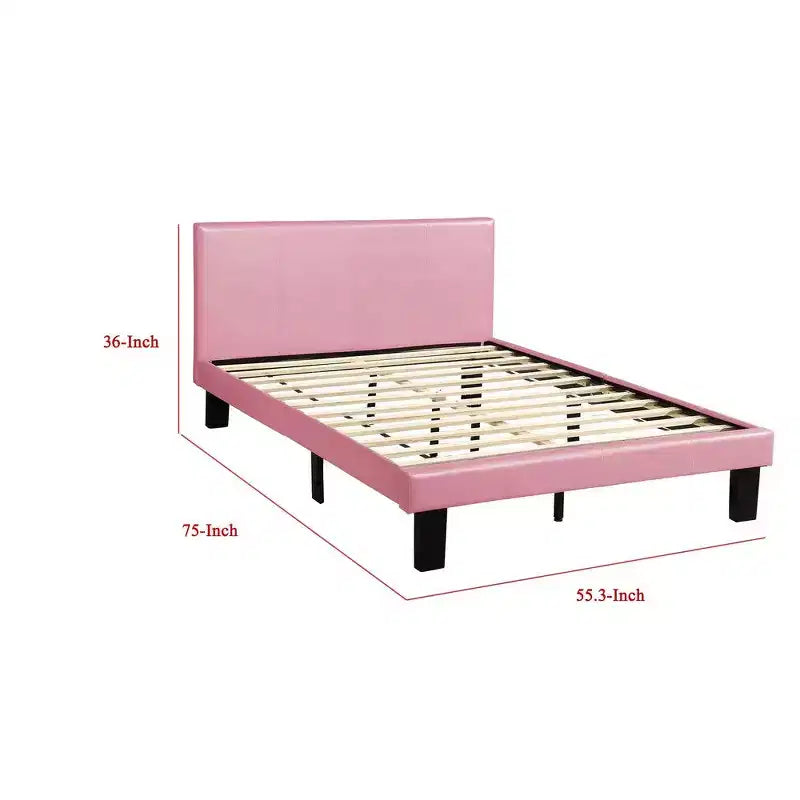 Letto matrimoniale Royal Hampton in legno con rivestimento in similpelle, rosa