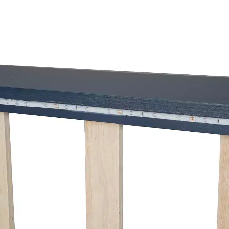 Letto a forma di auto da corsa per bambini, misura doppia, con luce a LED e schienale imbottito, struttura in legno, piattaforma letto per bambini