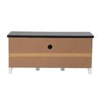 LuxenHome Mobile TV 47,3W stile fattoria per soggiorno con porta scorrevole a granaio, console multimediale con vani portaoggetti e cassetto Bianco