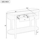 Consolle retrò Luxystar dal design curvo e dalla finitura liscia per ingressi e soggiorni, Bianco Antico