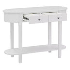 Consolle retrò Luxystar dal design curvo e dalla finitura liscia per ingressi e soggiorni, Bianco Antico