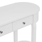 Consolle retrò Luxystar dal design curvo e dalla finitura liscia per ingressi e soggiorni, Bianco Antico