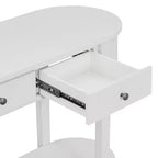 Consolle retrò Luxystar dal design curvo e dalla finitura liscia per ingressi e soggiorni, Bianco Antico