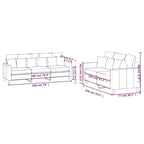 vidaXL Set divani con cuscini Divano poltrona per soggiorno 2 pezzi Velluto