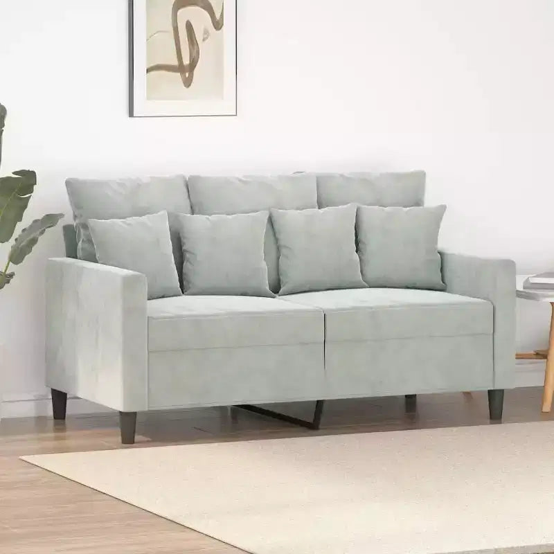 vidaXL Divano a 2 posti grigio chiaro 47,2 velluto