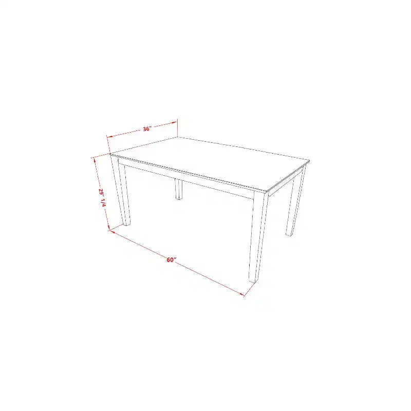 Set da pranzo vittoriano - Set tavolo e sedie da cucina 6 pezzi - Tavolo rettangolare 36x60 pollici