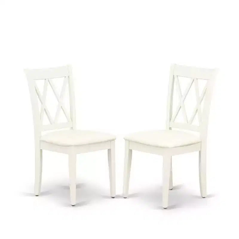 Set tavolo da pranzo HomeStock 3 pezzi con piano in legno massello con finitura bianca in lino e ribalta