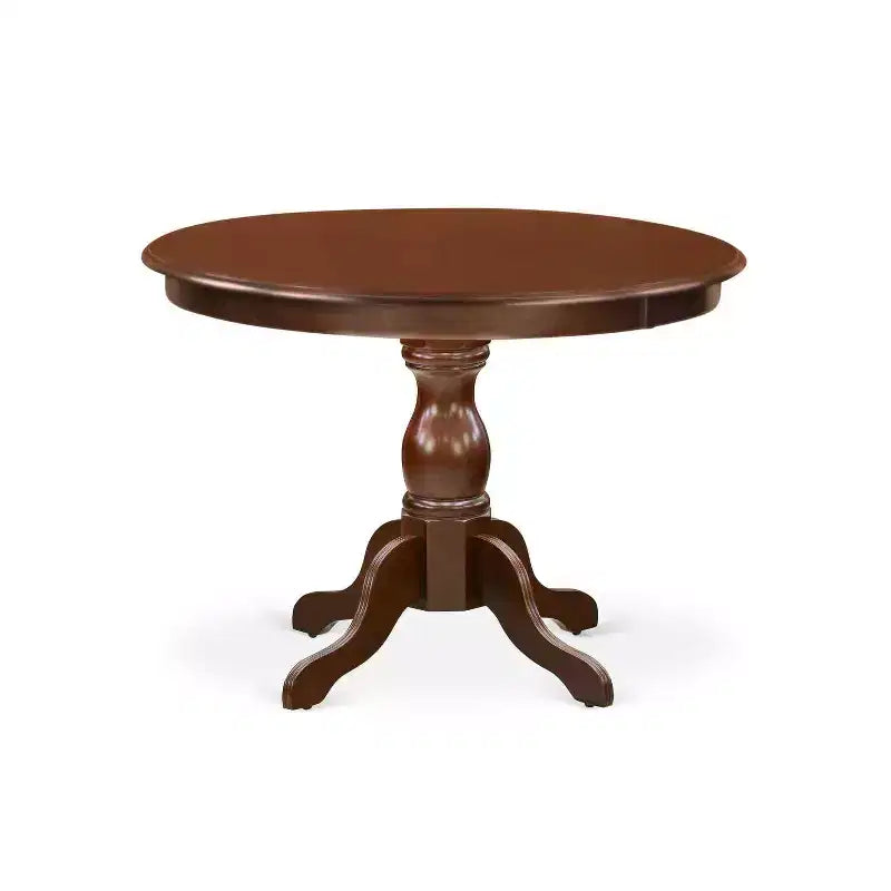 Set da Pranzo 3 Pezzi in Legno Massello Finitura Mogano con Schienale Alto - 4 Posti a Sedere