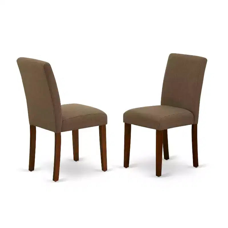 Set da Pranzo 3 Pezzi in Legno Massello Finitura Mogano con Schienale Alto - 4 Posti a Sedere