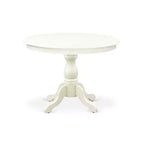 Set da pranzo 3 pezzi con piano in legno massello finitura lino bianco - 4 posti