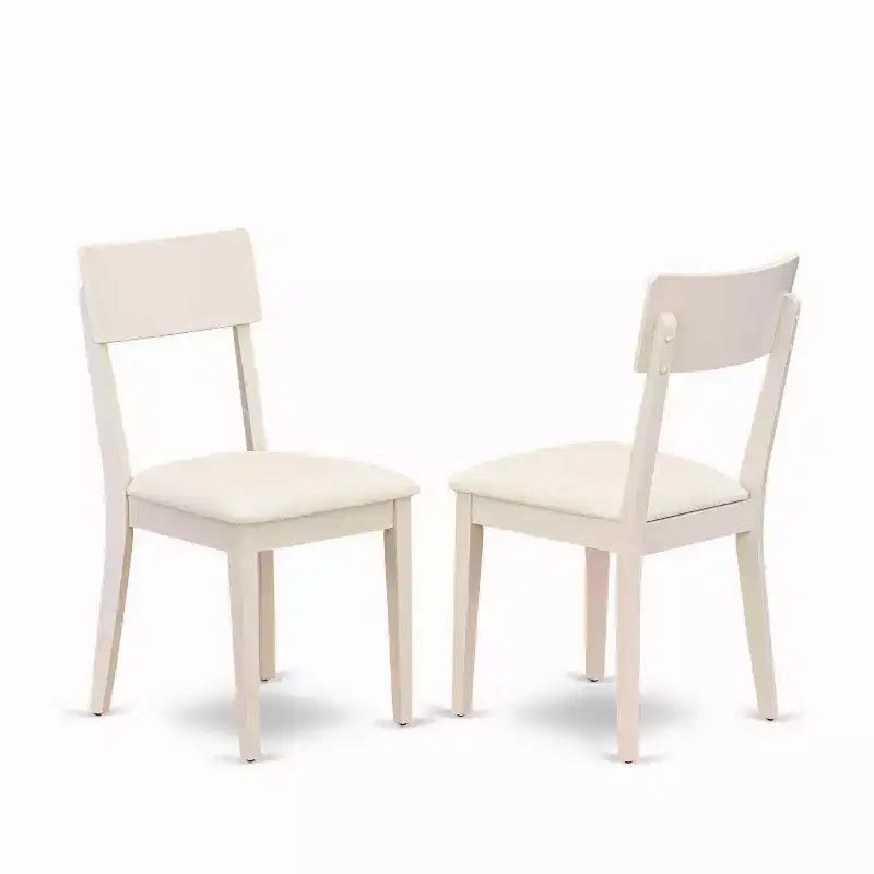 Set da pranzo 3 pezzi con piano in legno massello finitura lino bianco - 4 posti