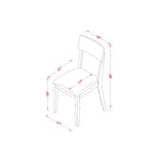 Set da pranzo 3 pezzi con piano in legno massello finitura lino bianco - 4 posti