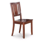 Set da pranzo da 3 pezzi in legno massello con finitura mogano - 4 posti a sedere