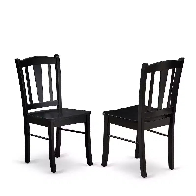 HomeStock Set tavolo da pranzo rettangolare 3 pezzi con piano in legno massello finitura nera e prolunga a farfalla