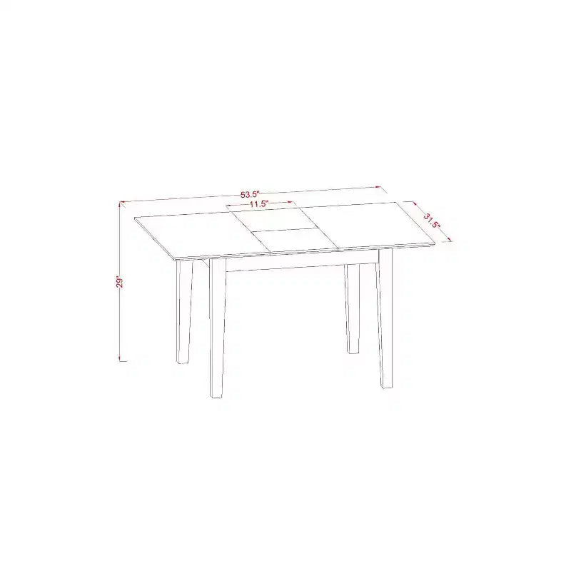HomeStock Set tavolo da pranzo rettangolare 3 pezzi con piano in legno massello finitura nera e prolunga a farfalla