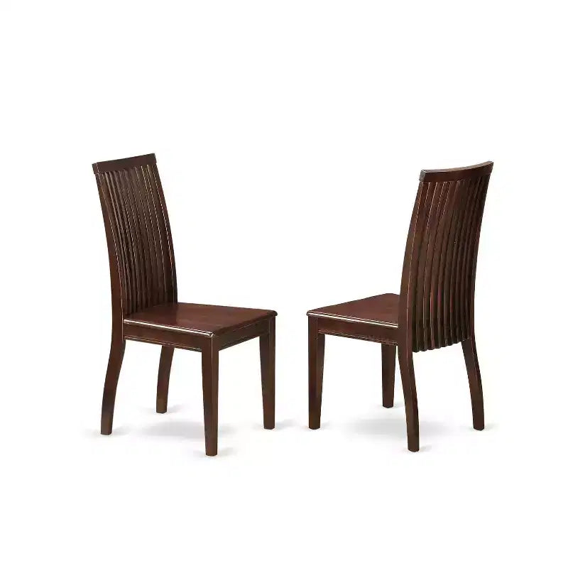 Set da pranzo in legno massiccio a 5 pezzi con finitura mogano - 4 posti a sedere