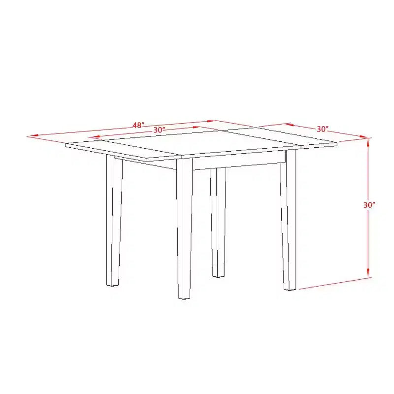 Set da pranzo in legno massiccio a 5 pezzi con finitura mogano - 4 posti a sedere