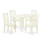 HomeStock 5-Pc Linen White Finish Solid Wood Top-Dining Room Set-Seats 4