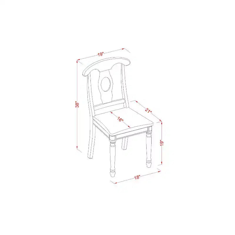 HomeStock Set da Pranzo Rotondo da 5 Pezzi con Piano in Legno Massello Finitura Nera e Ciliegio - 4 Posti