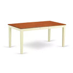 HomeStock Tavolo da pranzo rettangolare a 6 pezzi, piano in legno massello con finitura color latticello e ciliegio, con 1 panca e 4 sedie