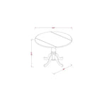 Set Tavolo da Cucina Rotondo 5pz, Tavolo 42" con Alette a Scomparsa e 4 Sedie Parsons - Pelle PU Bianca
