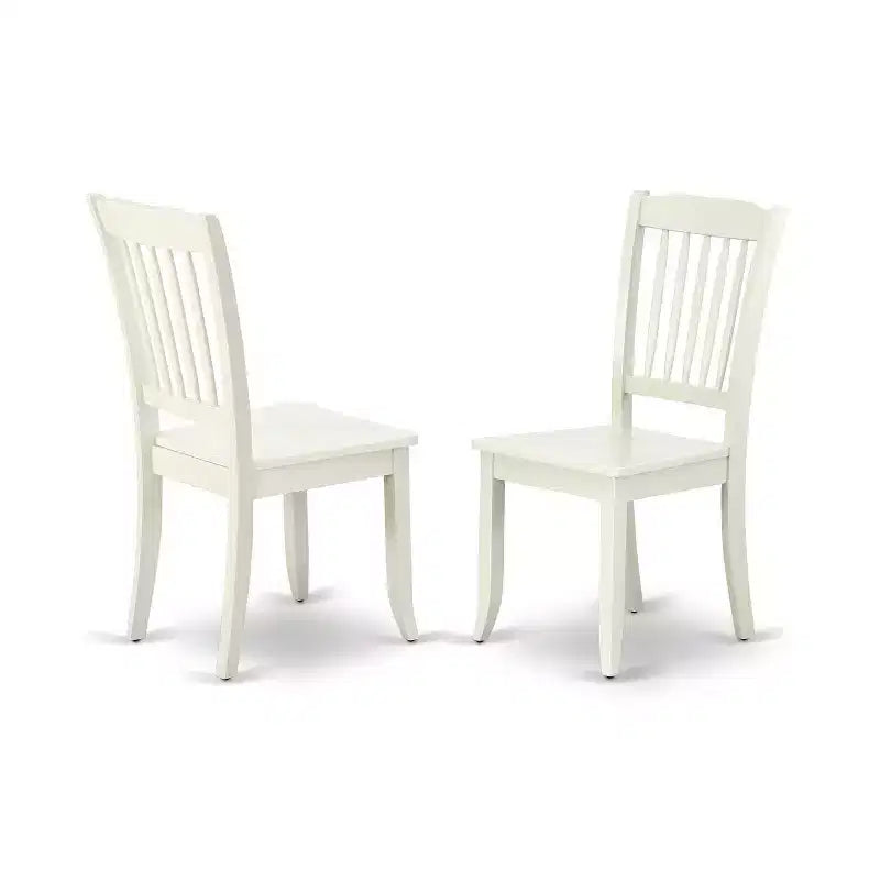 HomeStock Set da Pranzo 3 Pezzi con Piano in Legno Massello Finitura Bianco Lino