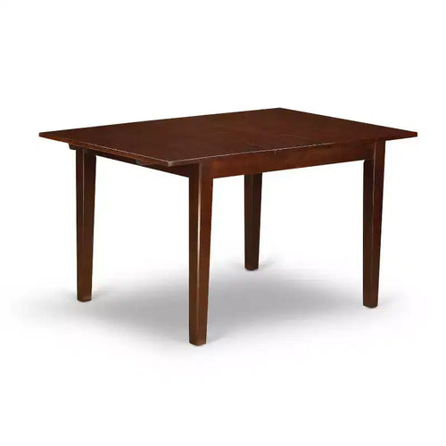 5-Piece Mahogany Finish Solid Wood Top - Rectangular Upholstered Dining Room Set - Seats 4