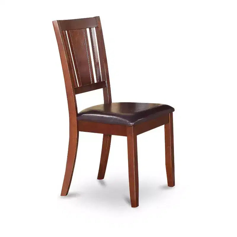 HomeStock Tavolo da Pranzo 5 Pezzi con Piano in Legno Massello Finitura Mogano e 4 Sedie con Schienale a Reticolo e Ribalta