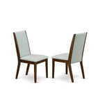 Set da pranzo da 3 pezzi in legno massello con finitura acacia e noce - con schienale alto - 4 posti a sedere