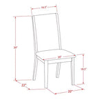 Set da pranzo da 3 pezzi in legno massello con finitura acacia e noce - con schienale alto - 4 posti a sedere