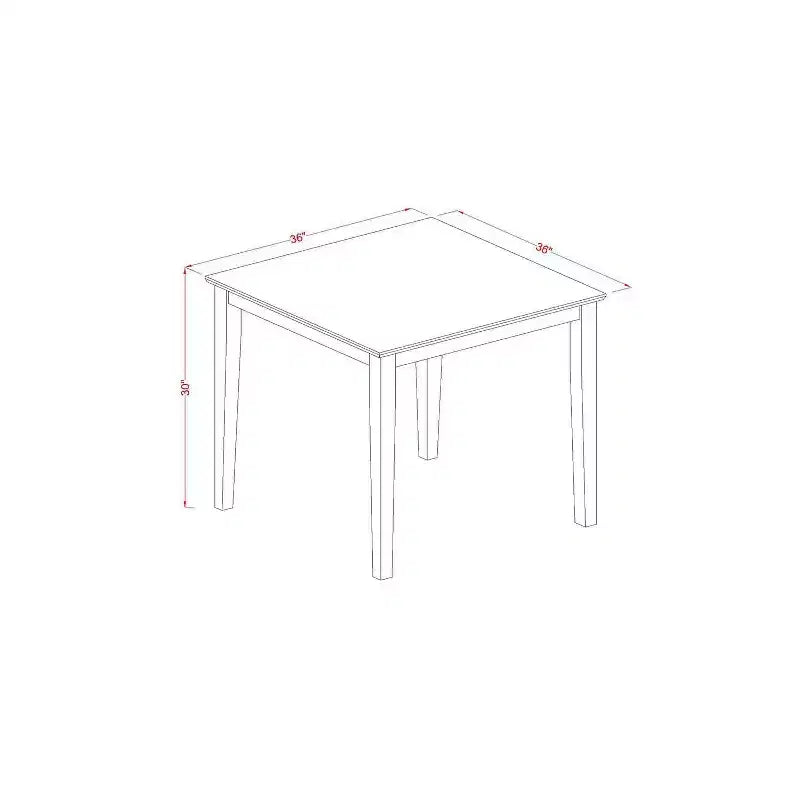 Set da pranzo moderno 3 pezzi per cucina - Tavolo e 2 sedie Parsons - Finitura bianco lino