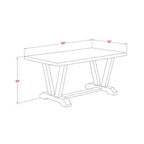 HomeStock Tavolo da pranzo in legno massello con finitura anticata Jacobean a 5 pezzi con 4 sedie Parson