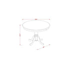 Set Tavolo da Pranzo Cucina - Sedie in Legno - Tavolo Finitura Cappuccino - Sedile in Lino - Tavolo Piccolo Rotondo