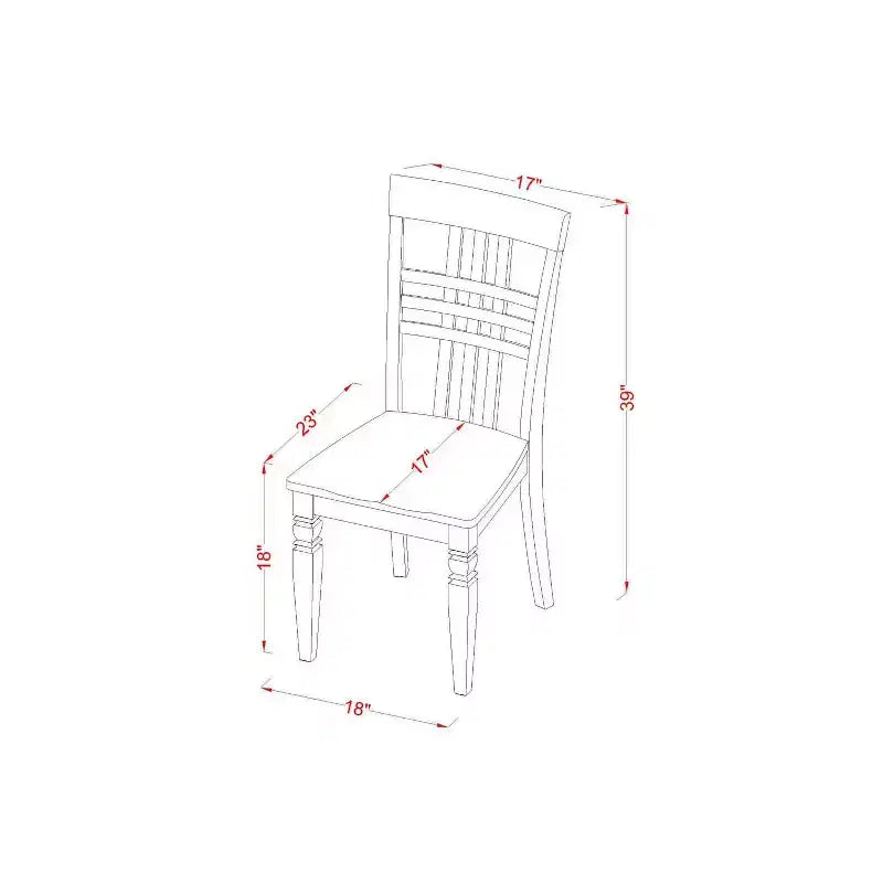 Set da pranzo 5 pezzi in legno massello con finitura nera e color ciliegio - 4 posti