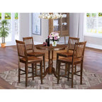 Set da pranzo altezza bancone - Tavolo rotondo 5 pezzi e 4 sedie - Set da cucina moderno