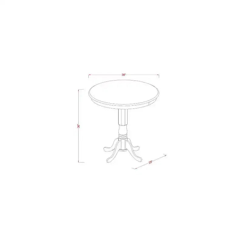 Set da pranzo altezza bancone - Tavolo rotondo 5 pezzi e 4 sedie - Set da cucina moderno