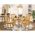 HomeStock Set da Pranzo 5 Pezzi con Piano in Legno Massello Finitura Rovere Naturale - Posti a Sedere per 4