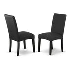 HomeStock Set sala da pranzo rettangolare a 5 pezzi con ripiano in legno massiccio finitura nera - 4 posti
