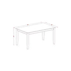 HomeStock Set sala da pranzo rettangolare a 5 pezzi con ripiano in legno massiccio finitura nera - 4 posti